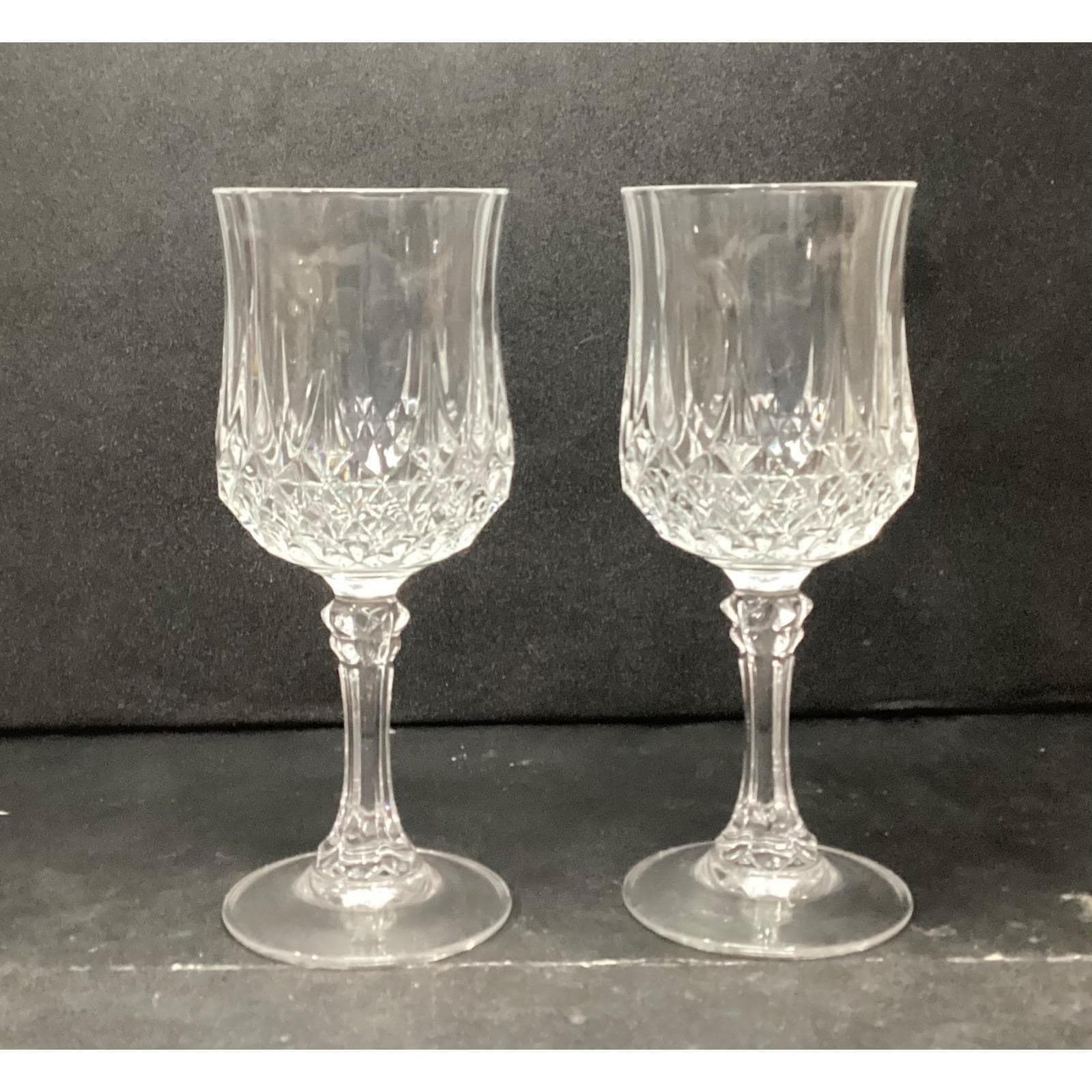 Cristal d'Arques Durand Longchamp Wine Glasses, Set of 2, Vintage Stemware - Thumbnail 6