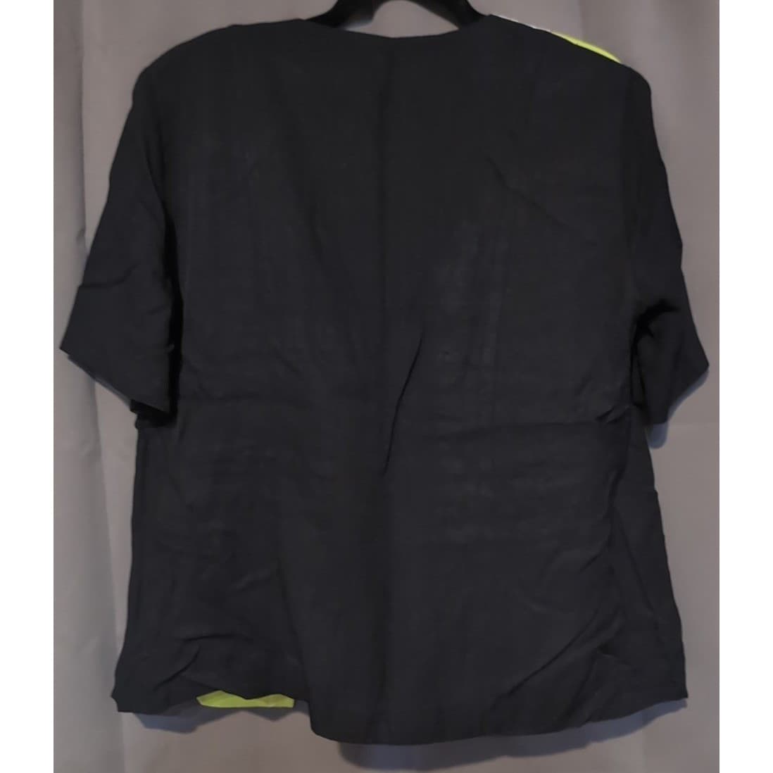 Betsy's Things Vintage 90s Colorblock Horsebit Zip Front Top Lime Green Black 16 - Thumbnail 4