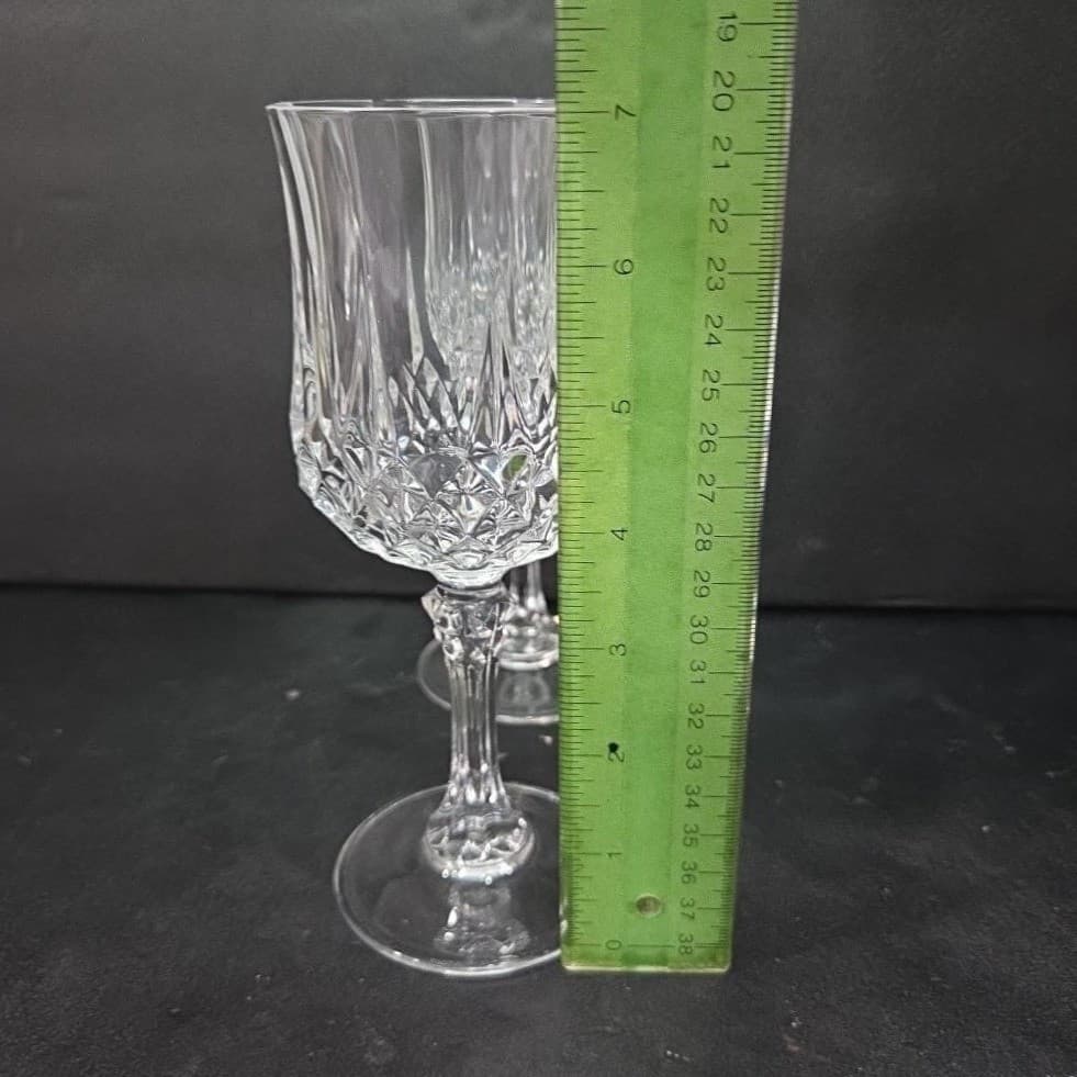 Cristal D'Arques Longchamp Wine Glasses, Set of 2, Vintage Crystal Stemware - Thumbnail 9