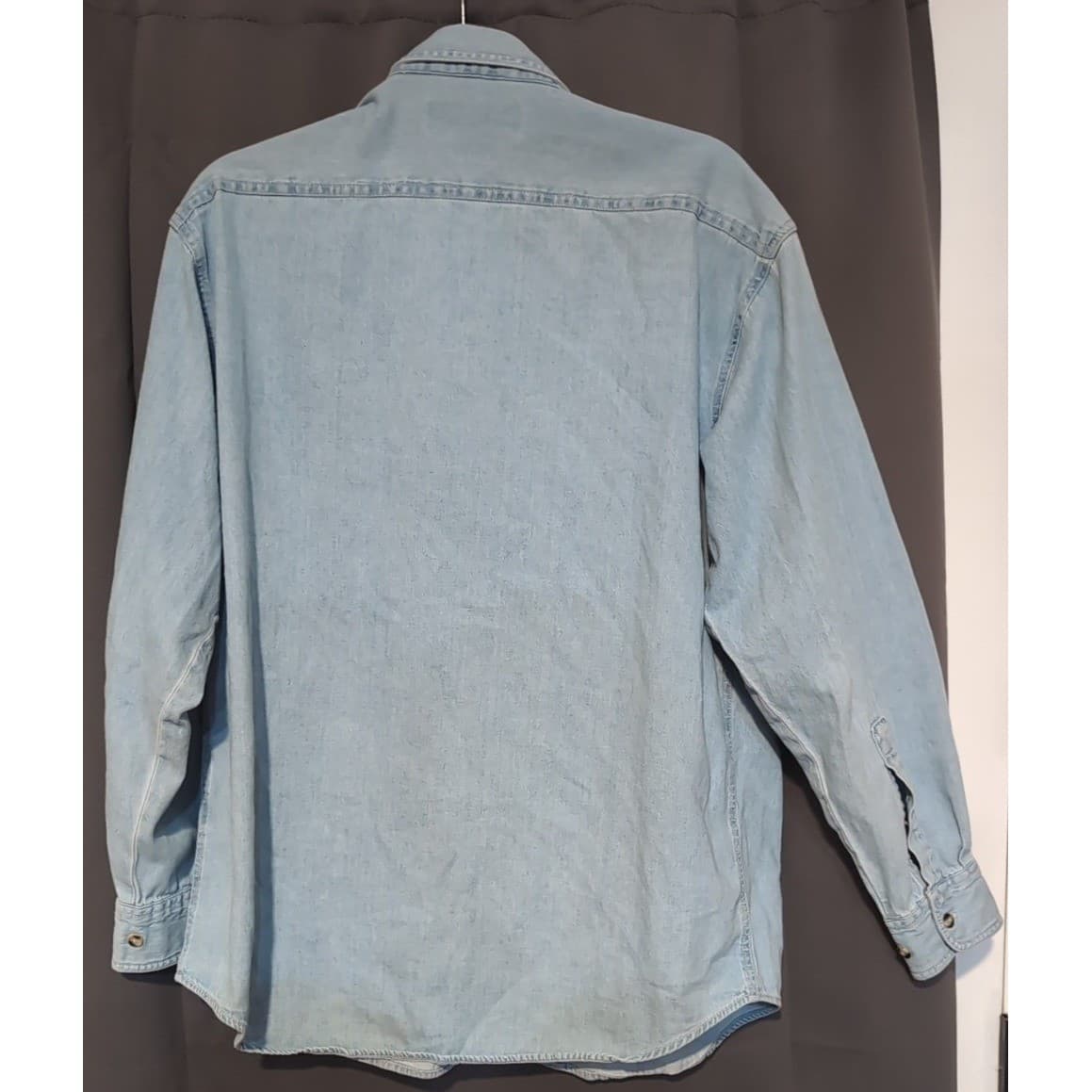 Most Wanted Gita Embroidered Denim Button Down Shirt, Light Wash Blue, Women's M - Thumbnail 4