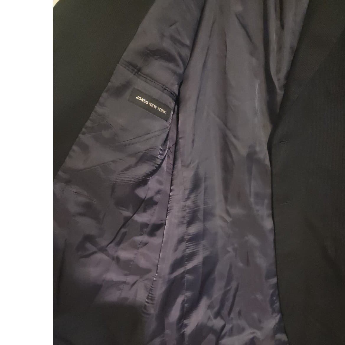 Jones New York Silk Sharkskin Wool Blazer, Charcoal Gray Sport Coat, Men's 44L - Thumbnail 5