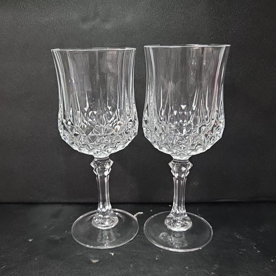 Cristal D'Arques Longchamp Wine Glasses, Set of 2, Vintage Crystal Stemware - Thumbnail 5