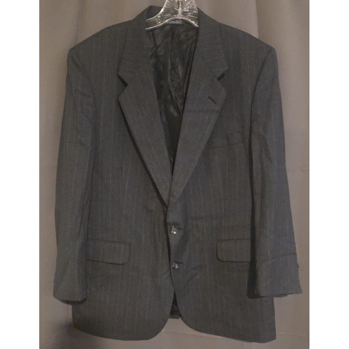 Kingsridge Imperial Pinstripe Blazer, Charcoal Grey Suit Jacket USA, Men's 44R - Thumbnail 3