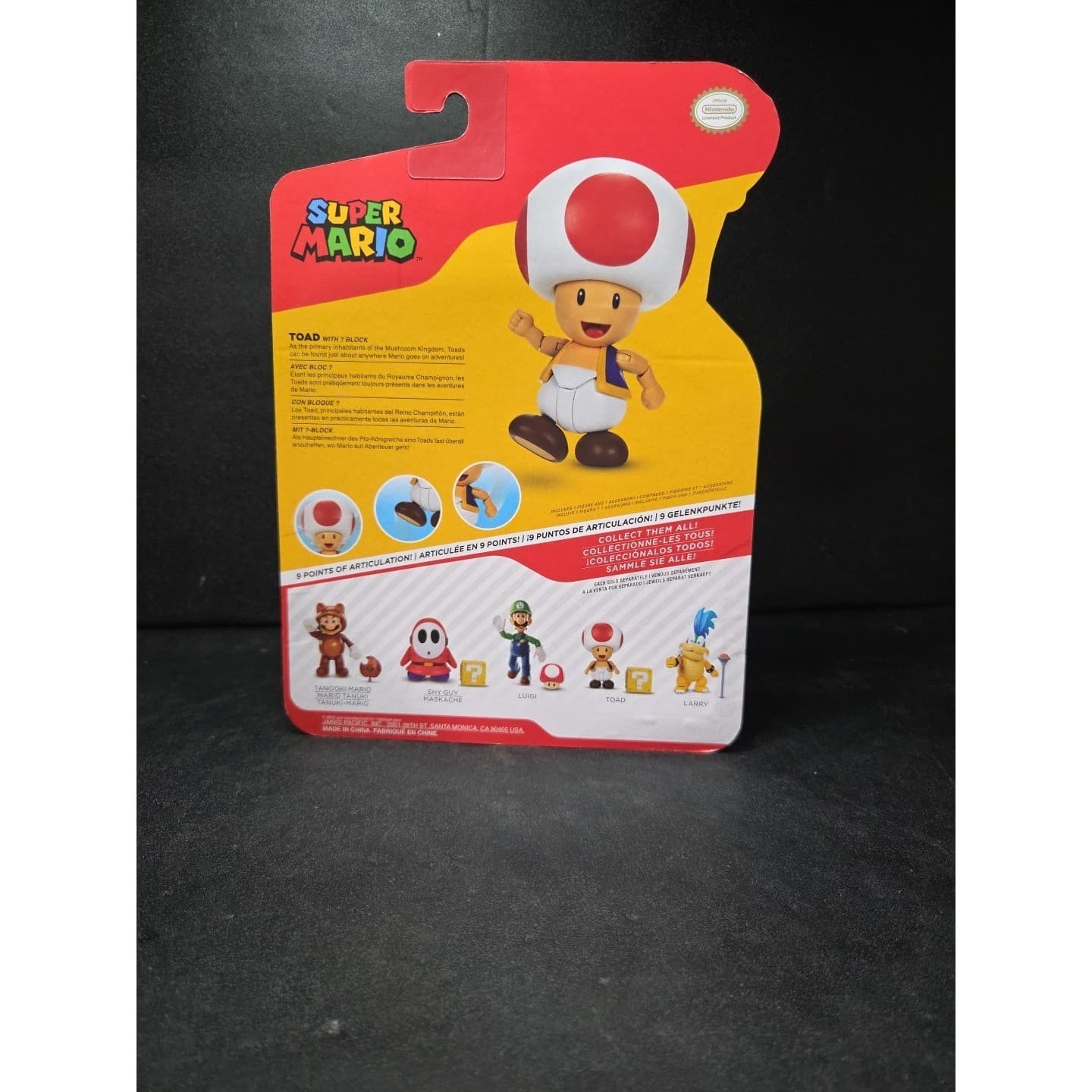 Jakks Pacific Super Mario Toad Action Figure with Question Block Accessory NIP - Thumbnail 3