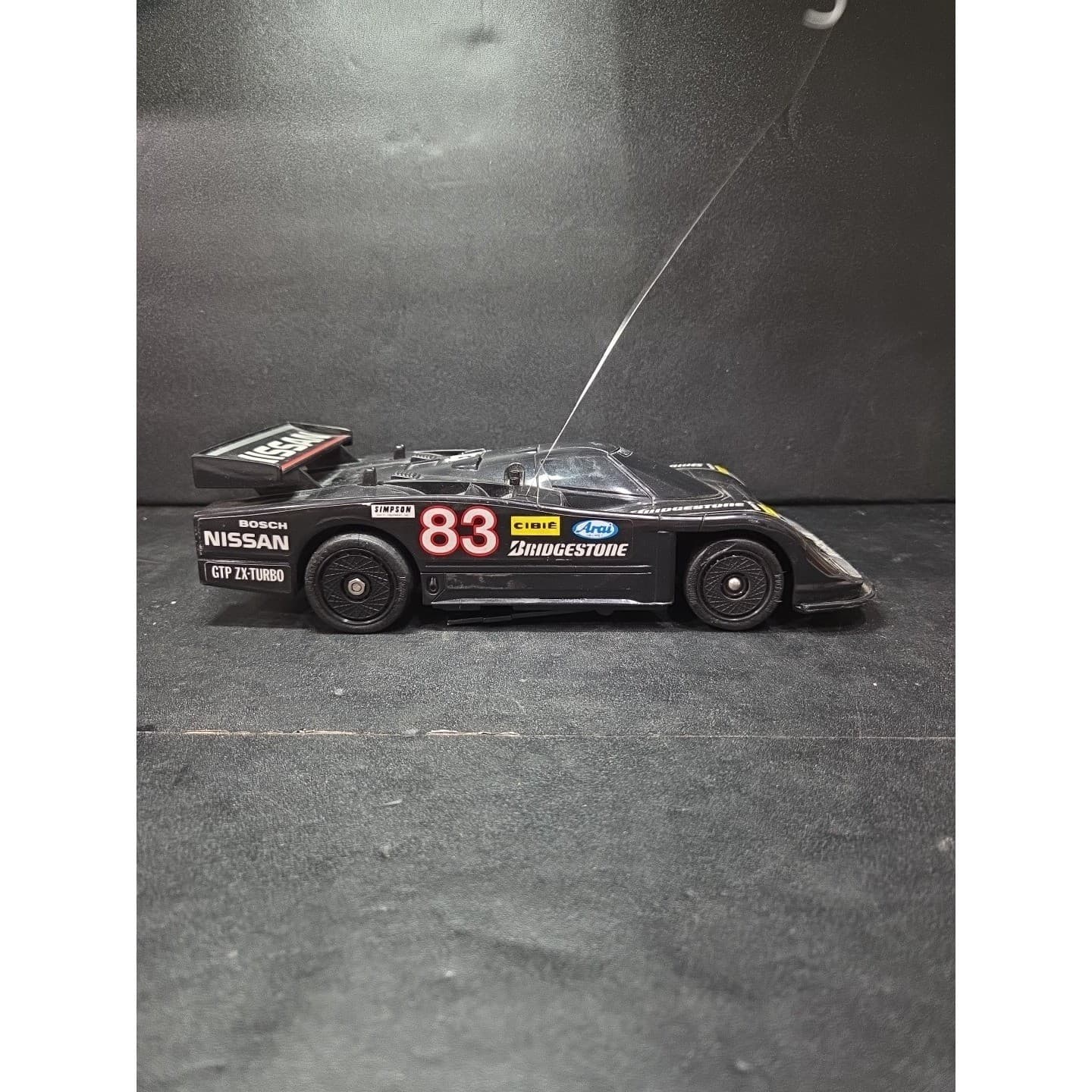 Nikko Nissan GTP ZX-Turbo #83 RC Racing Car Black 1/20 Scale Toy, Untested - Thumbnail 3