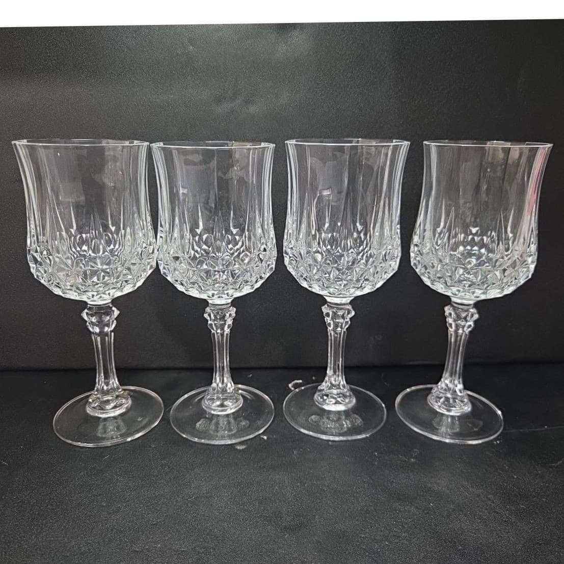Cristal D'Arques Longchamp Water Goblets, Set of 4, Vintage Wine Glasses - Thumbnail 5