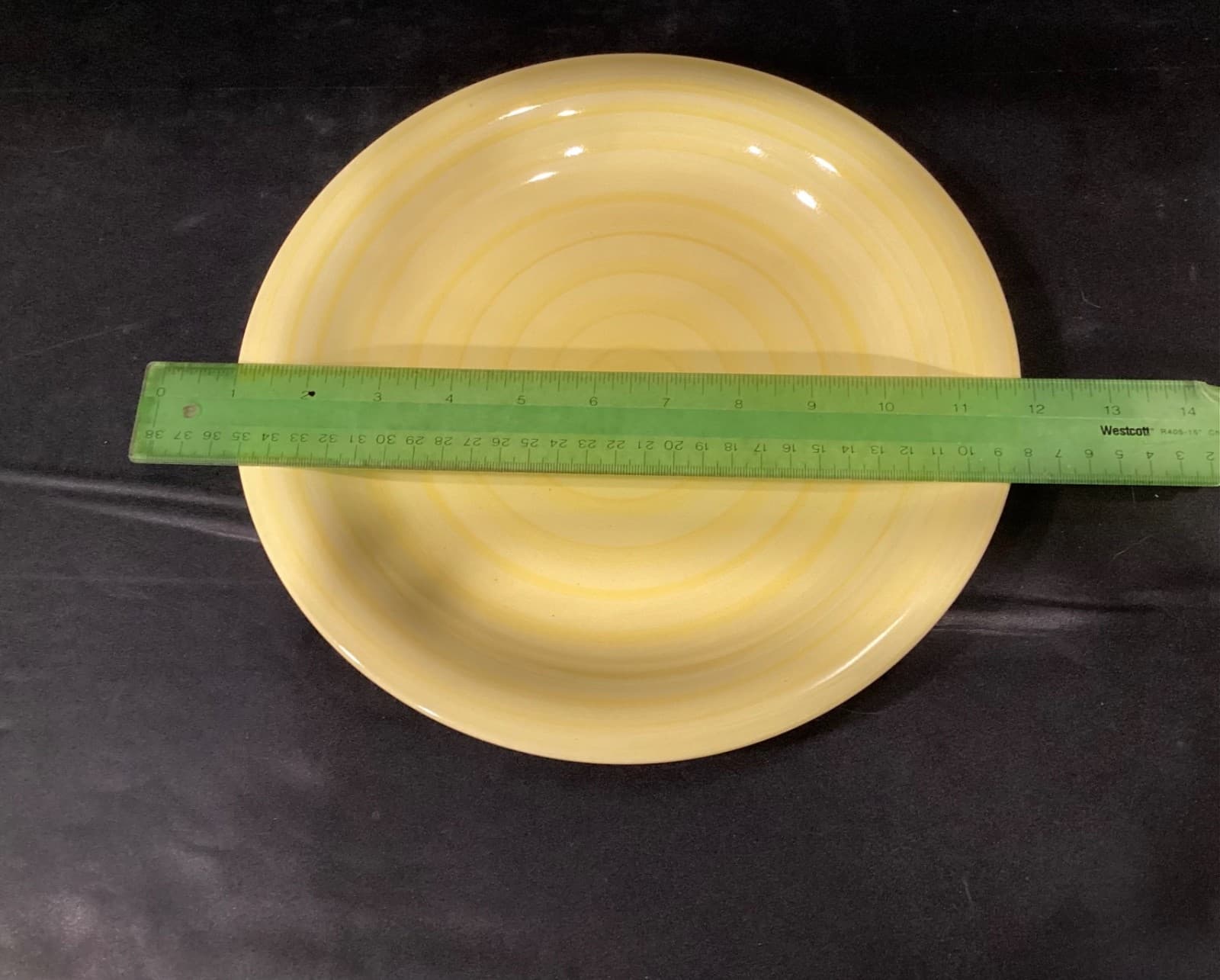 Set of 2 Citrus Grove Brush Stroke Swirl YELLOW Dinner Plates 10 7/8" - Thumbnail 5