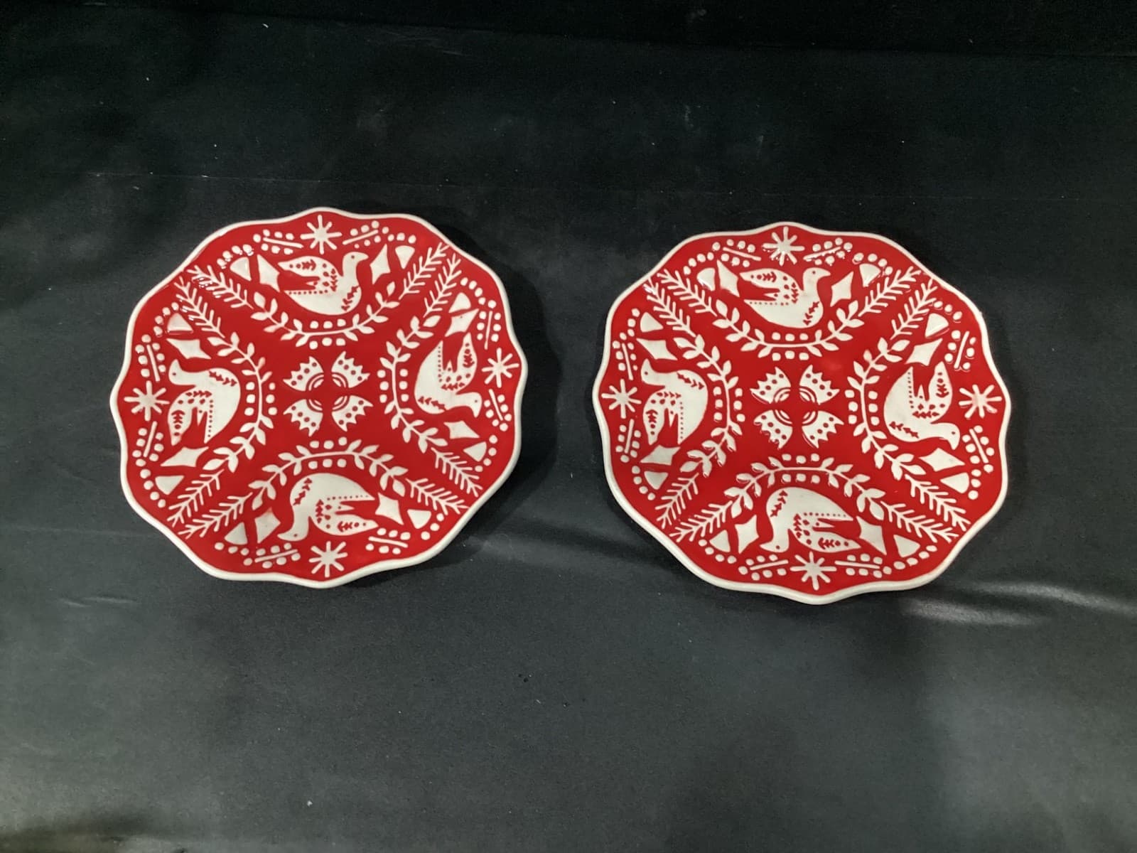 Pier One Christmas Dove Salad Plates 8 In Set of 2 - Thumbnail 2