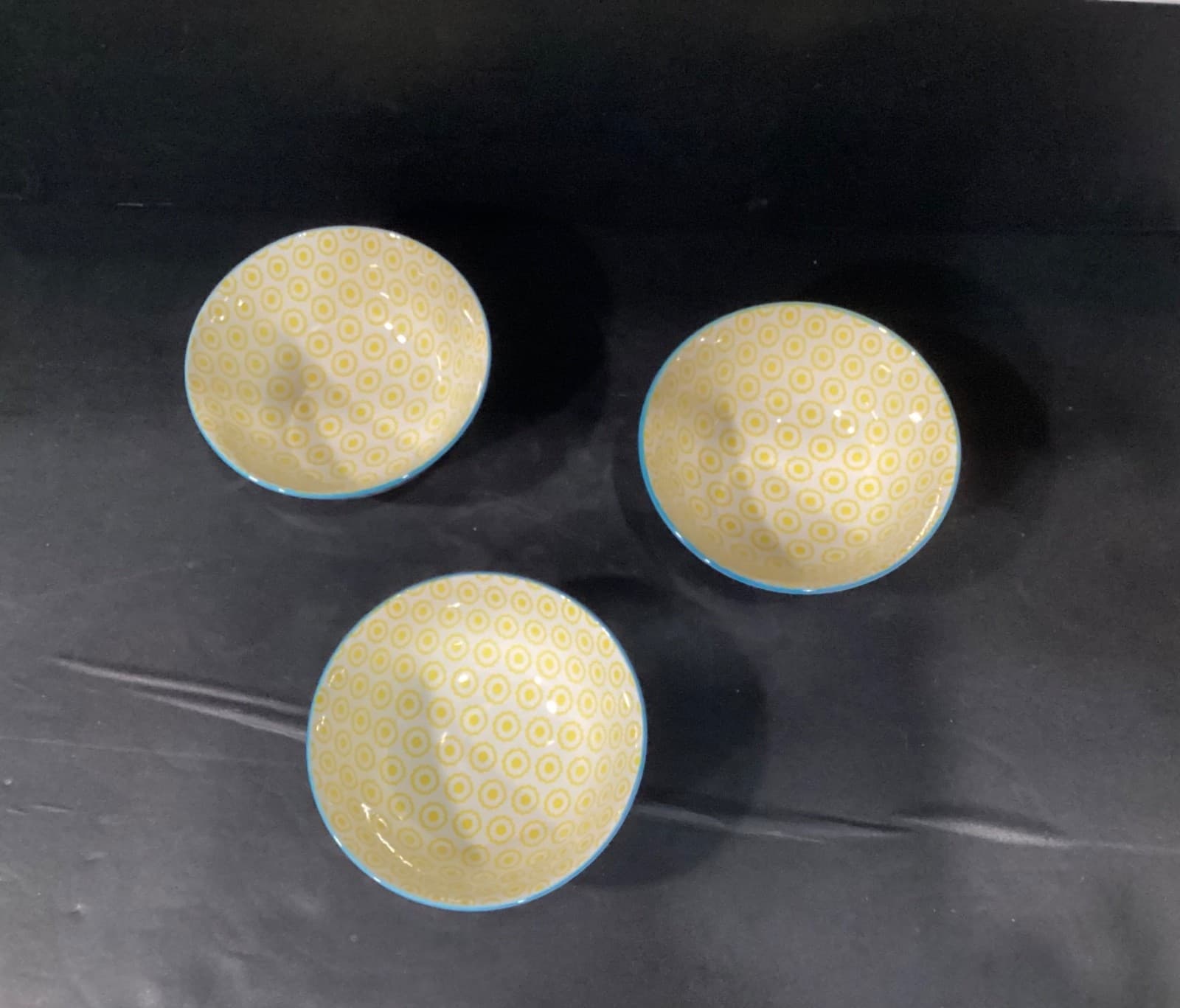 Dover & York Cereal Soup Bowl Geometric Yellow Blue Set of 3 - Thumbnail 3