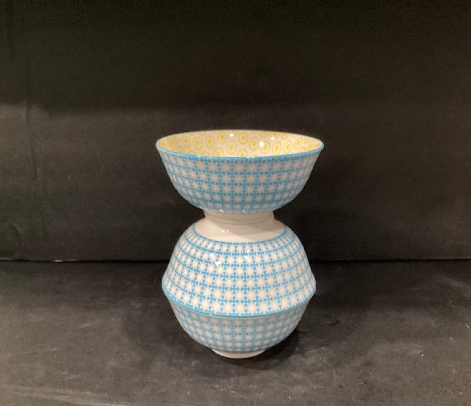 Dover & York Cereal Soup Bowl Geometric Yellow Blue Set of 3 - Thumbnail 9