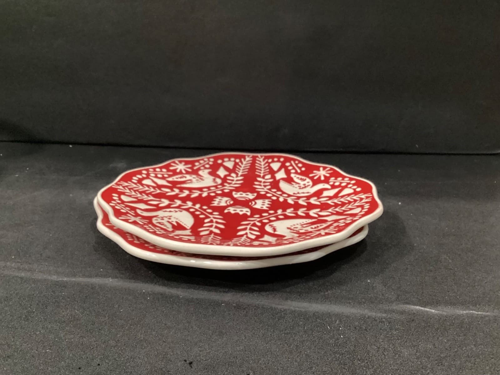 Pier One Christmas Dove Salad Plates 8 In Set of 2 - Thumbnail 8