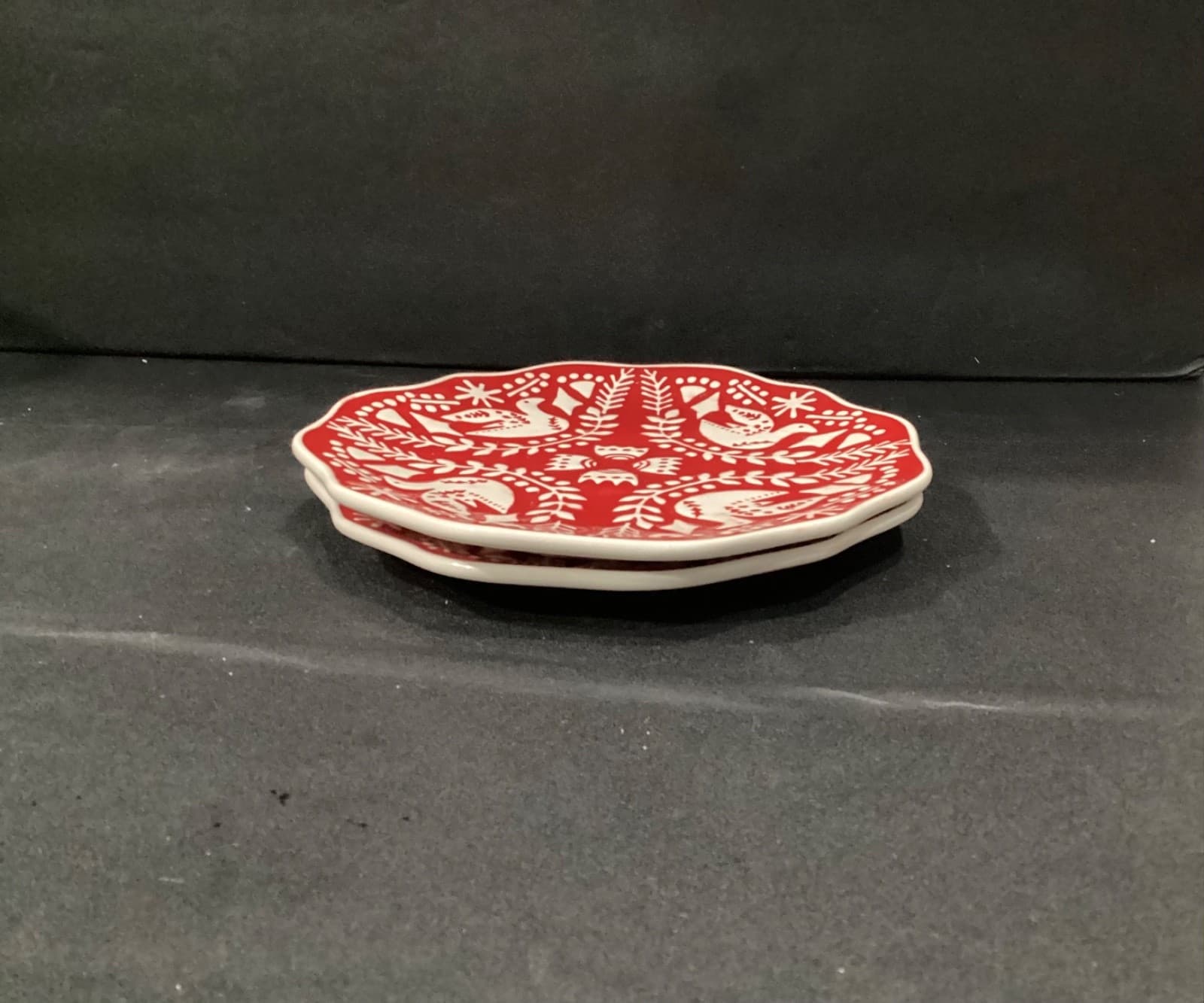 Pier One Christmas Dove Salad Plates 8 In Set of 2 - Thumbnail 6