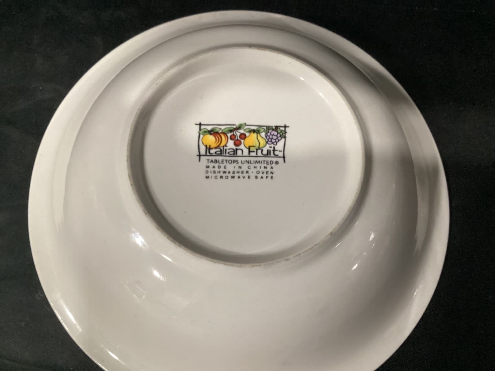 4 Tabletops Unlimited Soup/Cereal Bowls "Italian Fruit" Hand Painted Cherries - Thumbnail 4