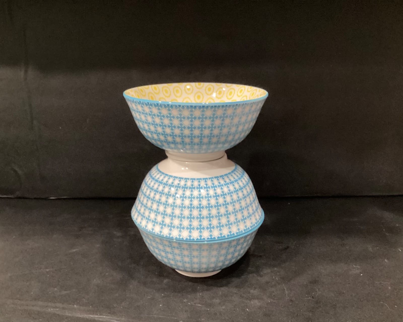 Dover & York Cereal Soup Bowl Geometric Yellow Blue Set of 3 - Thumbnail 8