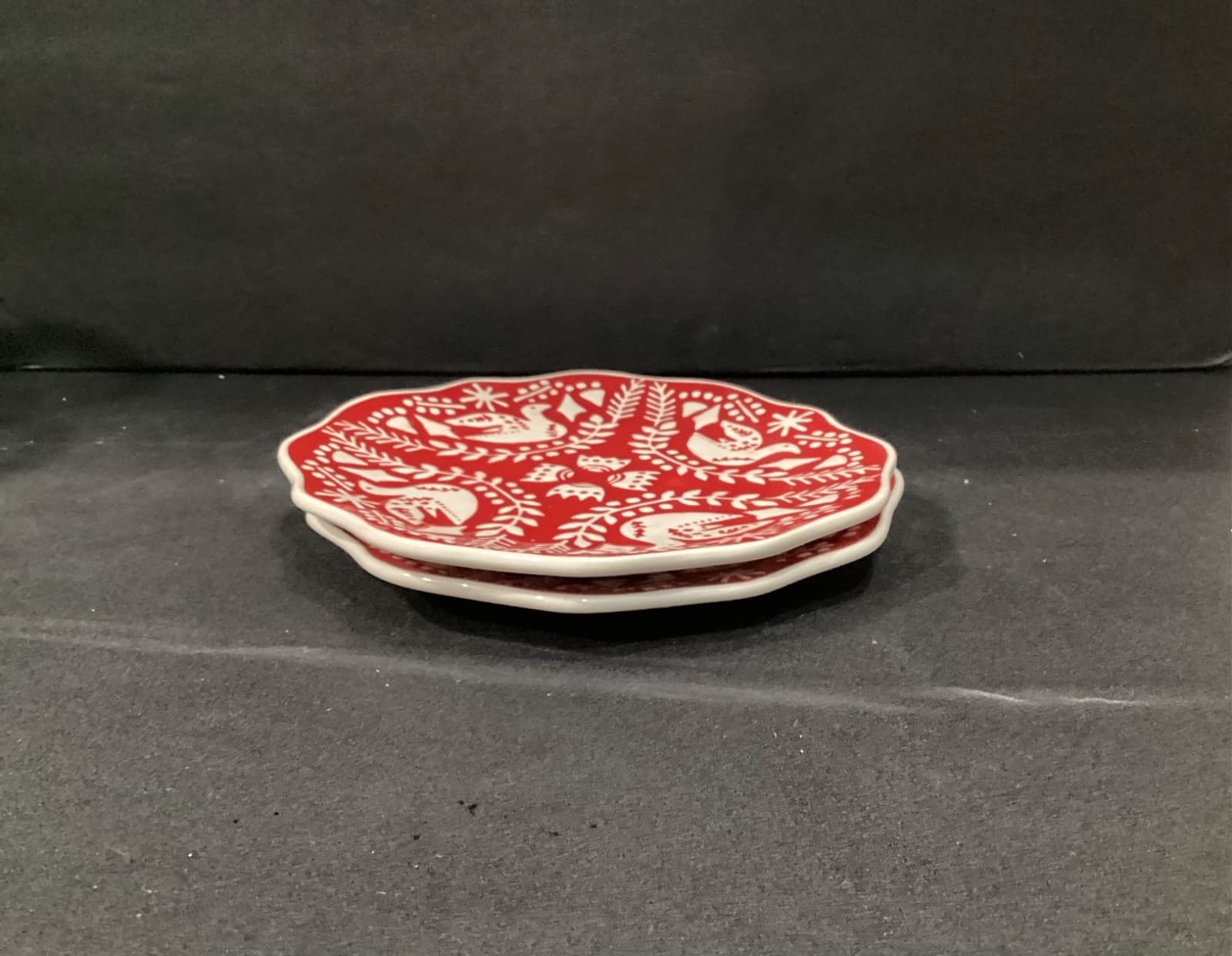 Pier One Christmas Dove Salad Plates 8 In Set of 2 - Thumbnail 7