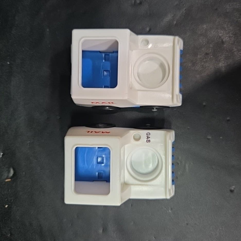 Fisher Price Little People Mail Trucks, Set of 2, Vintage White Blue Plastic Toy - Thumbnail 6