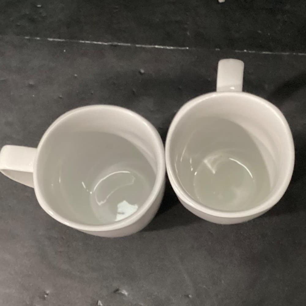 Old Time Pottery White Coffee Cups, Set of 2, 14oz Minimalist Mugs, Drinkware - Thumbnail 6