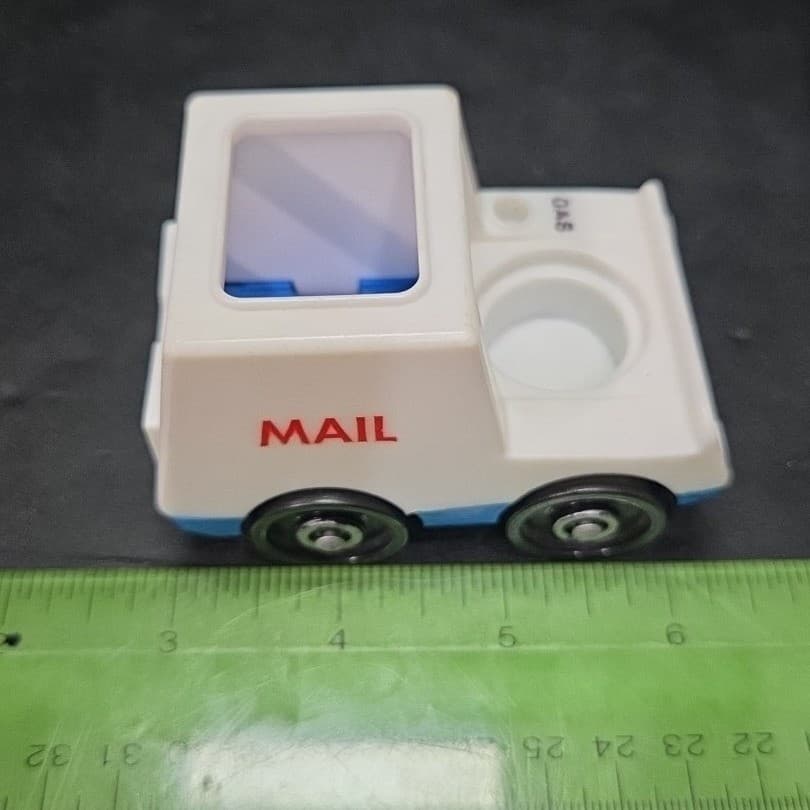Fisher Price Little People Mail Trucks, Set of 2, Vintage White Blue Plastic Toy - Thumbnail 8