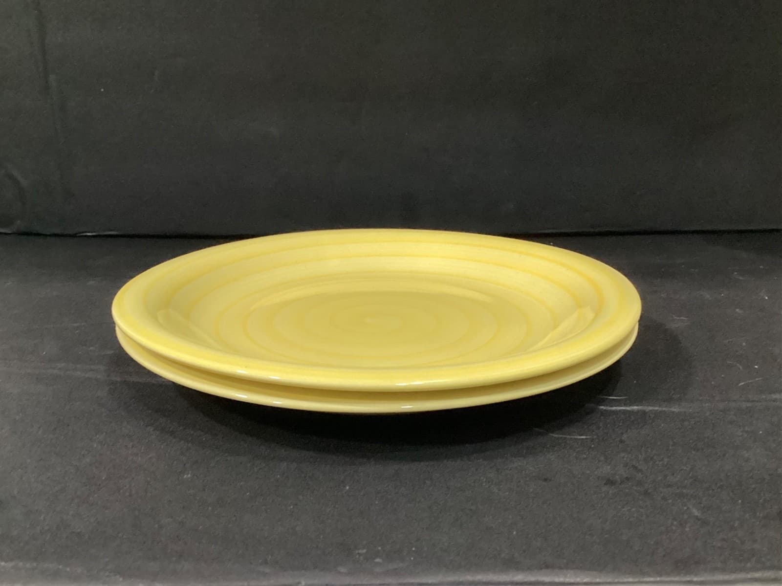 Set of 2 Citrus Grove Brush Stroke Swirl YELLOW Dinner Plates 10 7/8" - Thumbnail 8