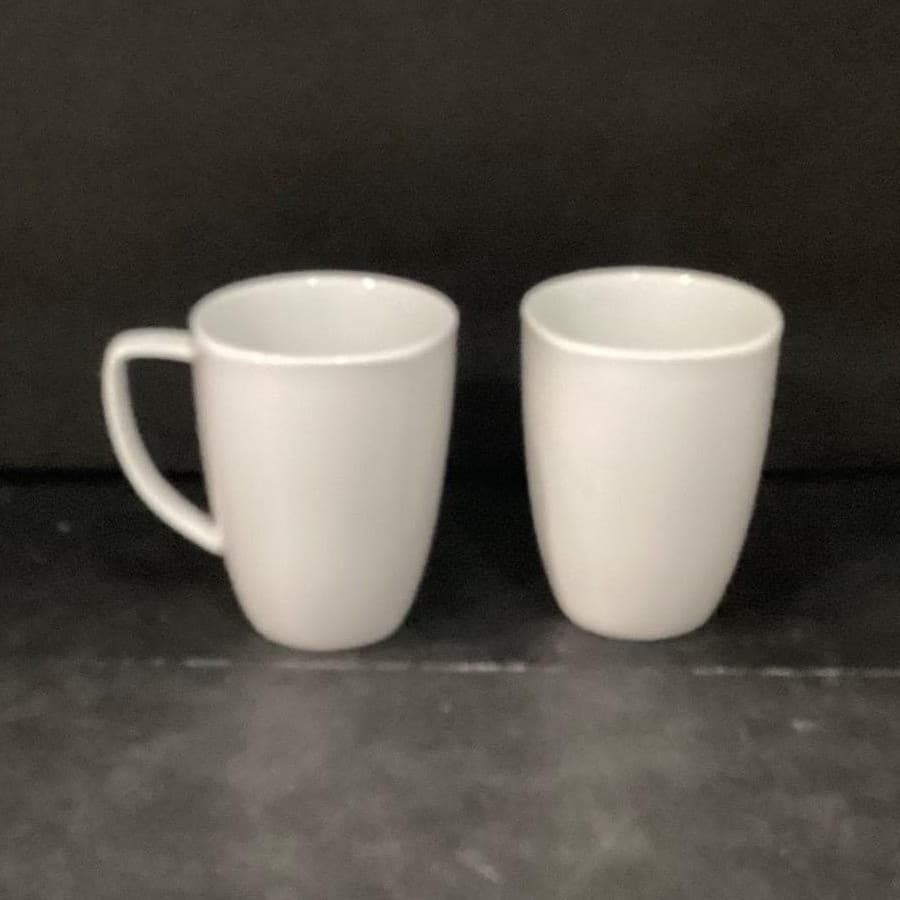 Old Time Pottery White Coffee Cups, Set of 2, 14oz Minimalist Mugs, Drinkware - Thumbnail 4