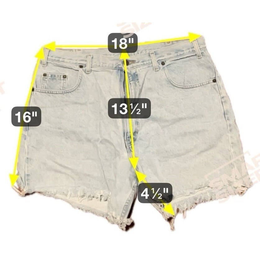 Arizona Jean Co Light Wash High Waisted Frayed Denim Cutoff Shorts, Women's 16 - Thumbnail 2