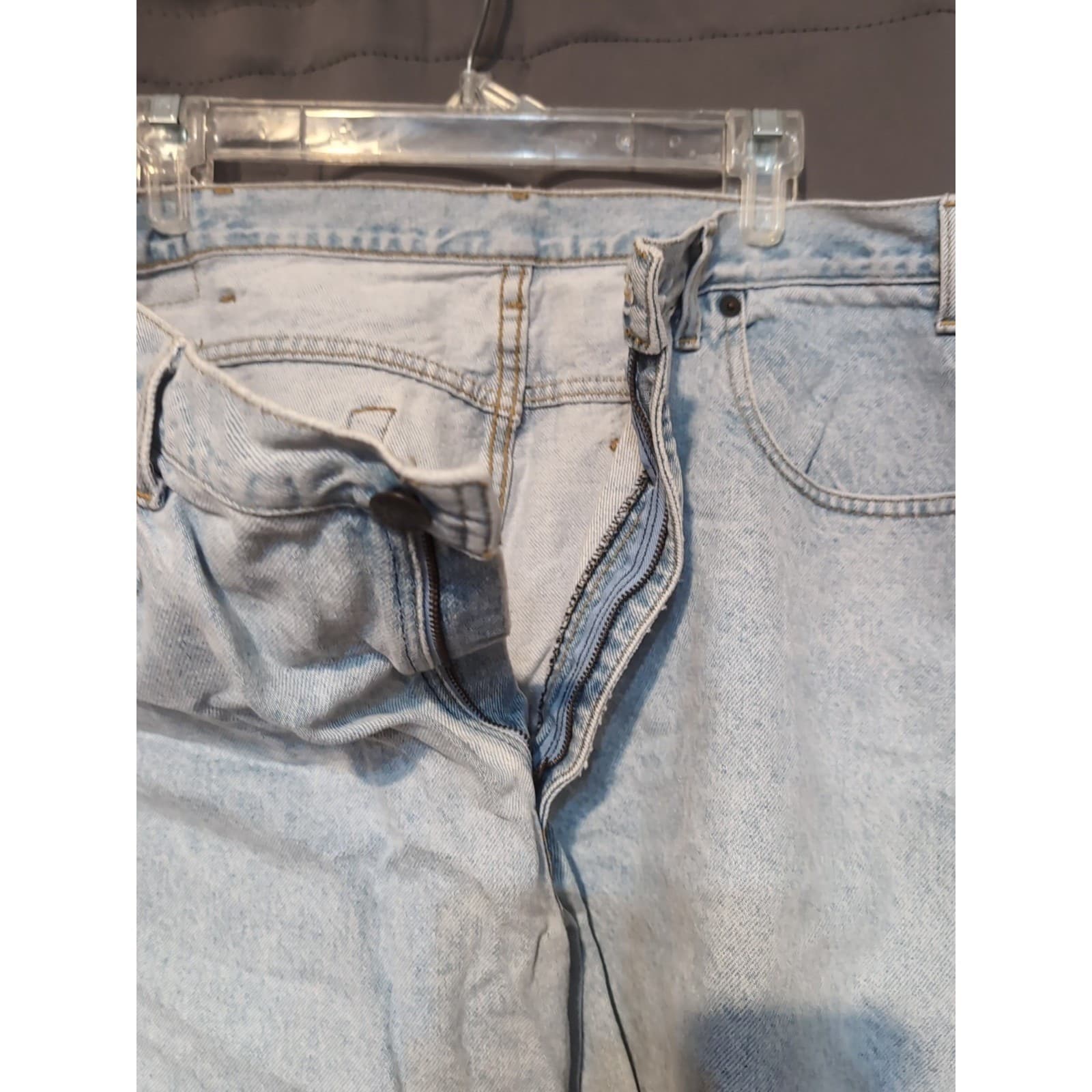 Arizona Jean Co Light Wash High Waisted Frayed Denim Cutoff Shorts, Women's 16 - Thumbnail 6