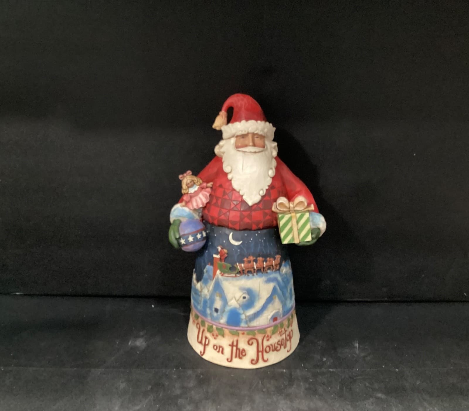 Jim Shore Heartwood Creek Santa Up On The Housetop Roof 2008 Christmas 411076 JS - Thumbnail 2