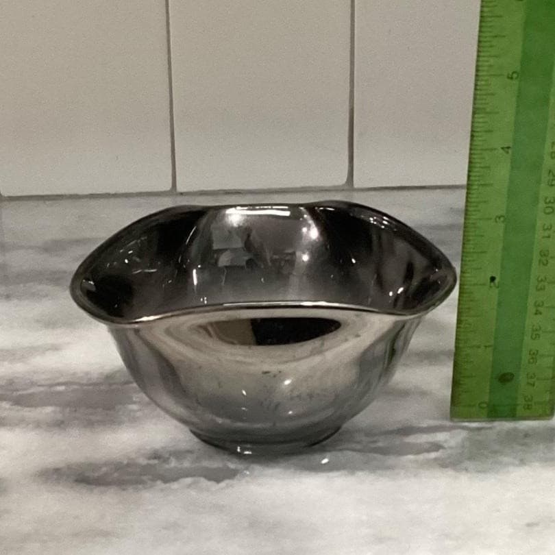 Vitreon Queens Lusterware Silver Ombre Triangle Bowls, Set of 4, Vtg Dinnerware - Thumbnail 10