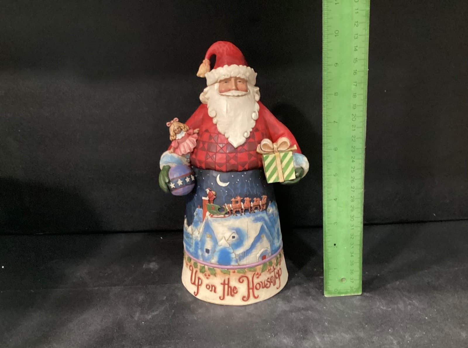 Jim Shore Heartwood Creek Santa Up On The Housetop Roof 2008 Christmas 411076 JS - Thumbnail 5