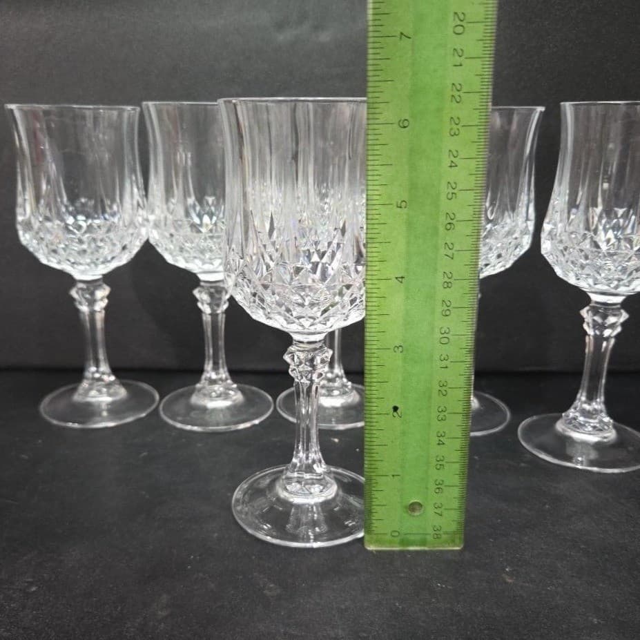 Cristal d'Arques Durand Longchamp Wine Glasses, Set of 6, Vintage Stemware - Thumbnail 9