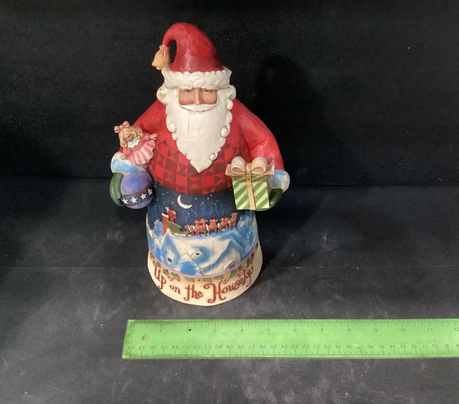 Jim Shore Heartwood Creek Santa Up On The Housetop Roof 2008 Christmas 411076 JS - Thumbnail 6