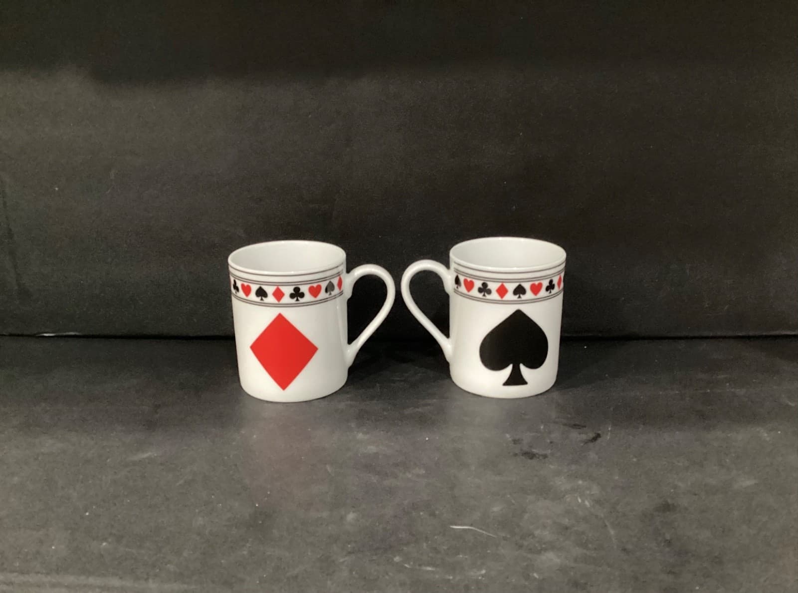 Godinger & Co. Playing Card Suits Coffee Mug Set Of 2 12 oz Diamond Spade
