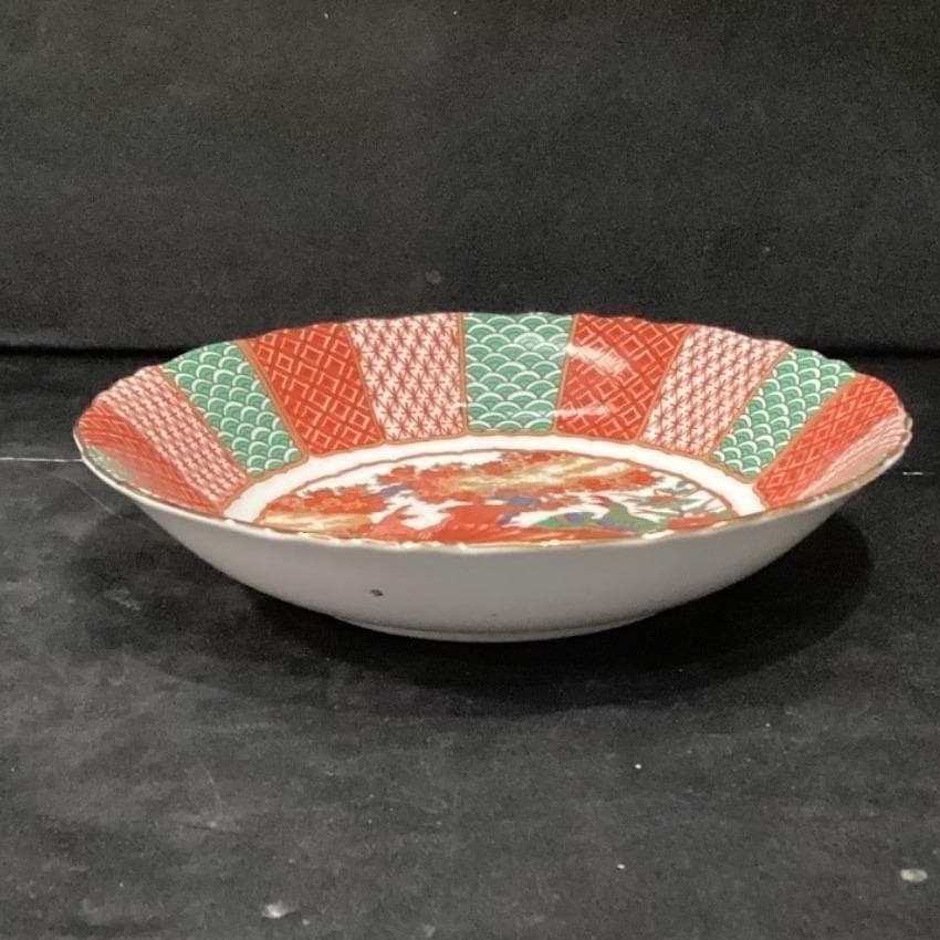Arita Imari Peacock Coupe Bowls, Set of 4, Vintage Asian Themed Dinnerware - Thumbnail 4