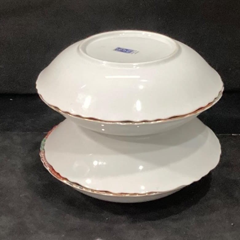 Arita Imari Peacock Coupe Bowls, Set of 4, Vintage Asian Themed Dinnerware - Thumbnail 10