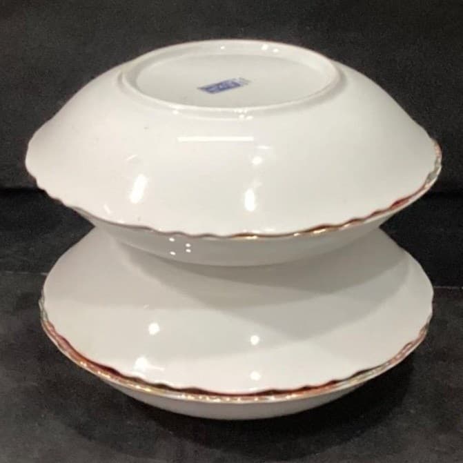 Arita Imari Peacock Coupe Bowls, Set of 4, Vintage Asian Themed Dinnerware - Thumbnail 11