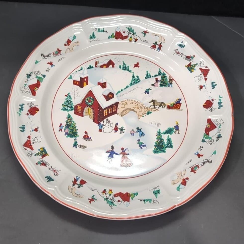 Farberware White Christmas Serving Platter, Katherine Babanovsky, Replacement - Thumbnail 2