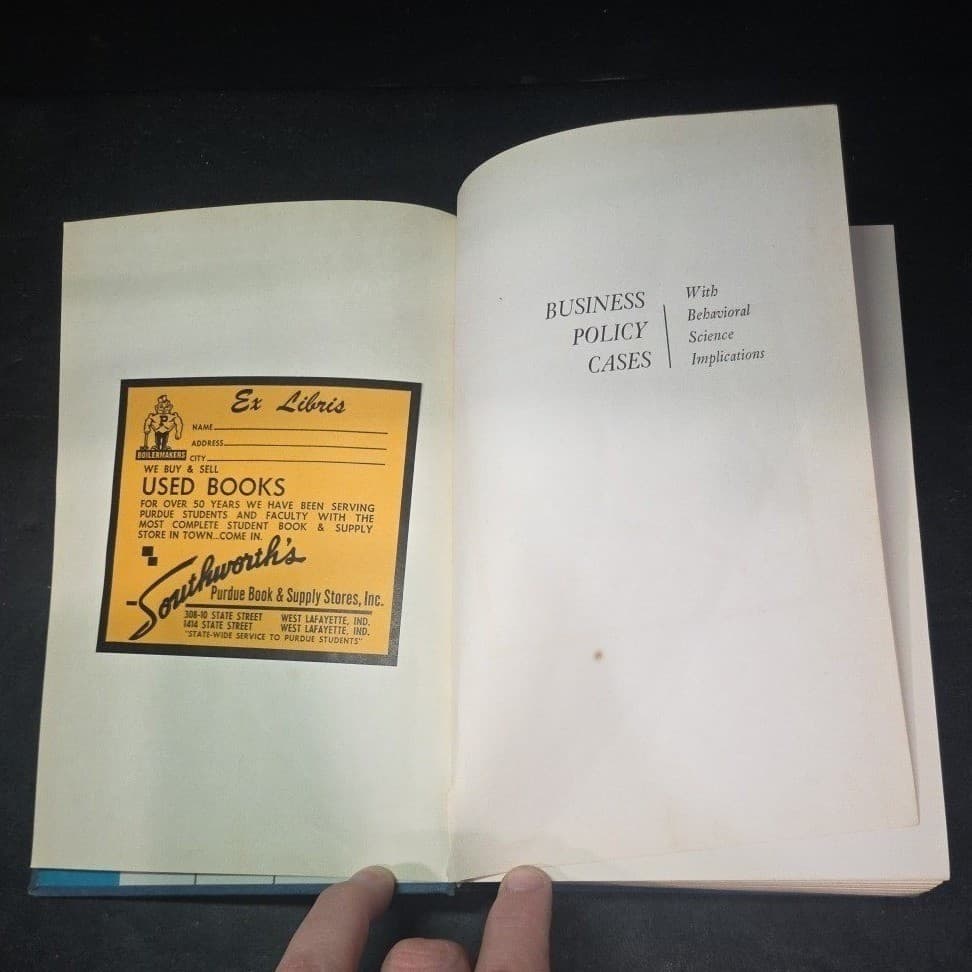 Business Policy Cases With Behavioral Science Implications, Hardcover 1963 - Thumbnail 4