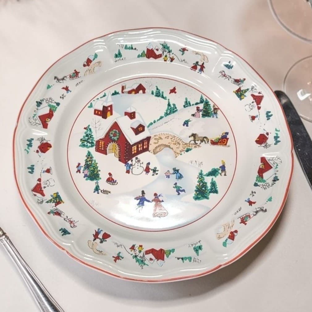 Farberware White Christmas Serving Platter, Katherine Babanovsky, Replacement