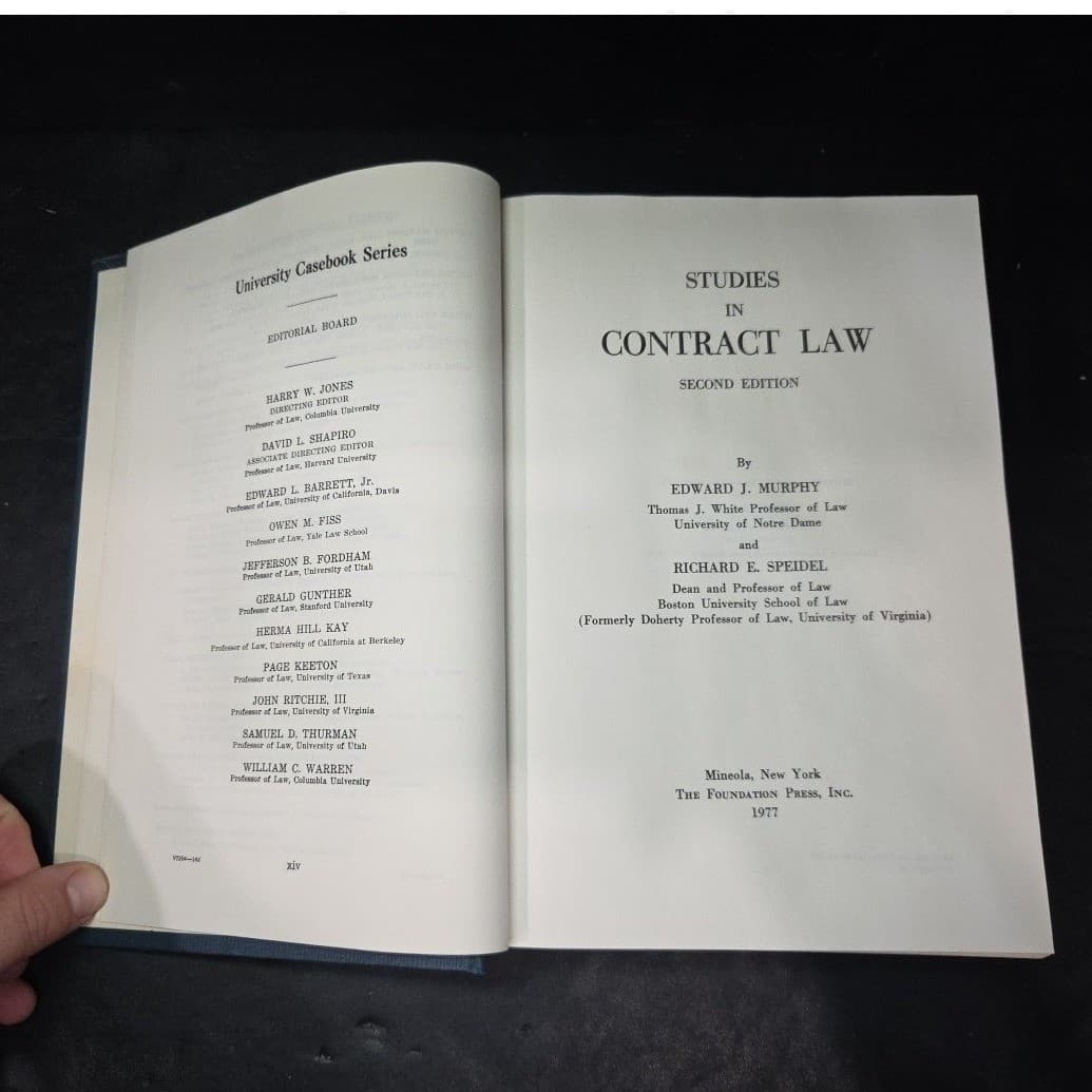 Studies in Contract Law 2nd Ed Murphy Speidel 1977 University Casebook Series - Thumbnail 4
