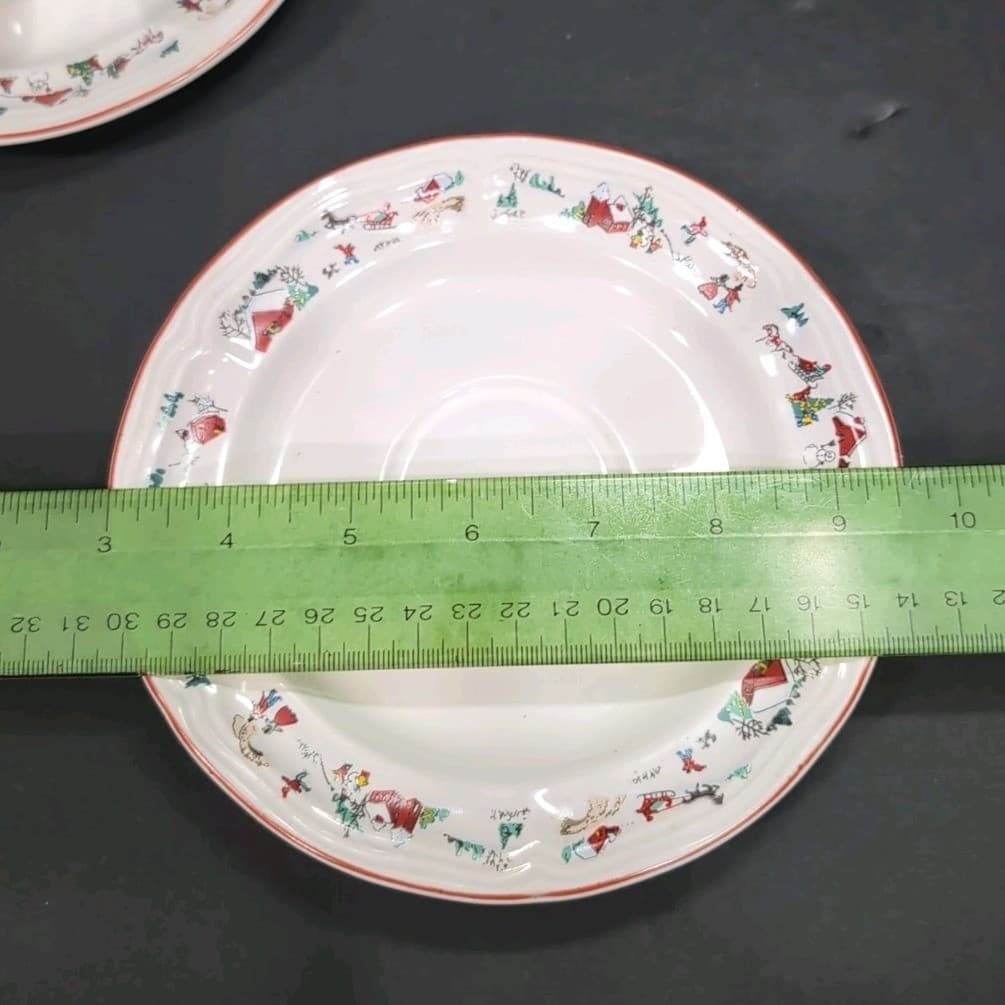 Farberware Babanovsky White Christmas Tea Cup & Saucers, 16 Piece Vintage Set - Thumbnail 10