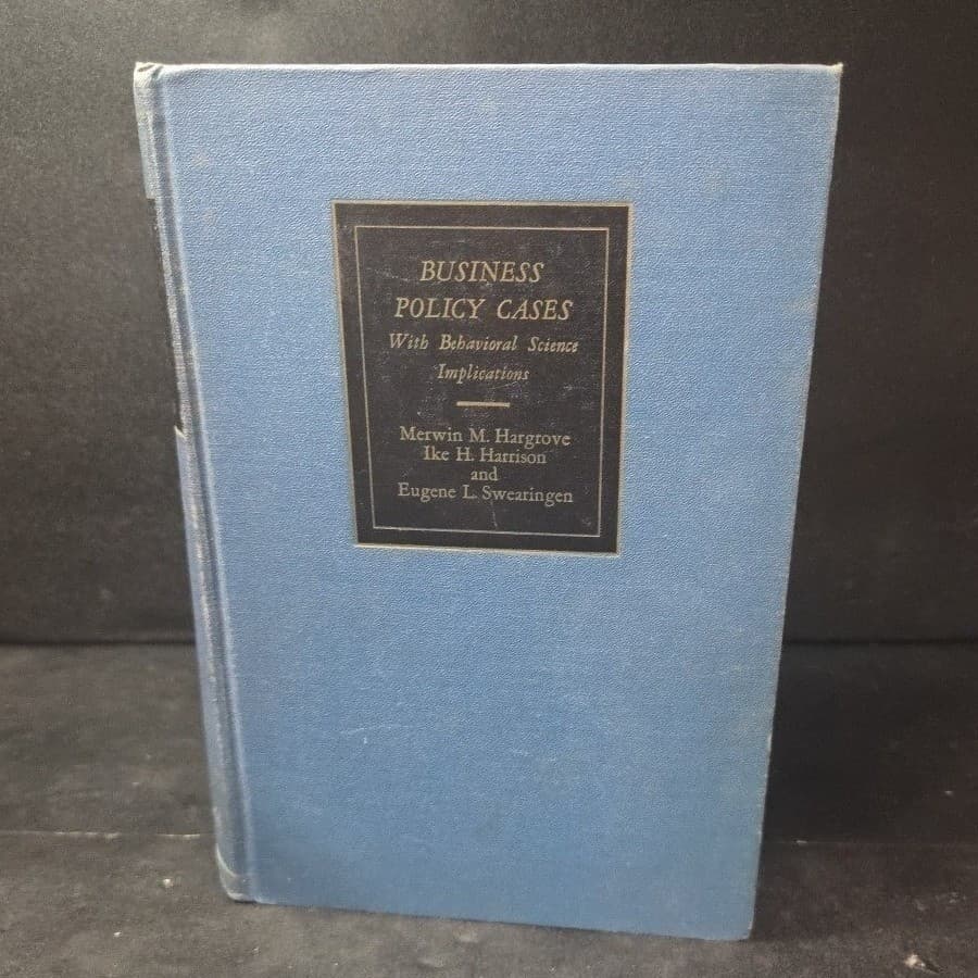 Business Policy Cases With Behavioral Science Implications, Hardcover 1963 - Thumbnail 2