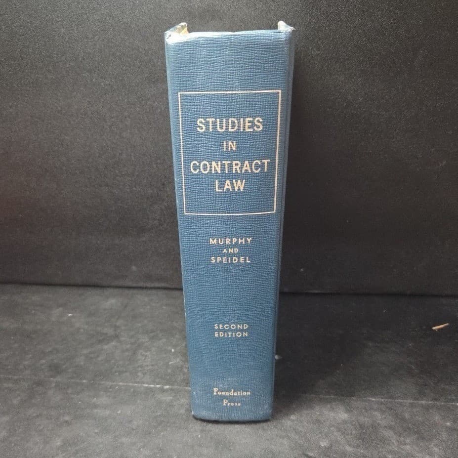 Studies in Contract Law 2nd Ed Murphy Speidel 1977 University Casebook Series - Thumbnail 9