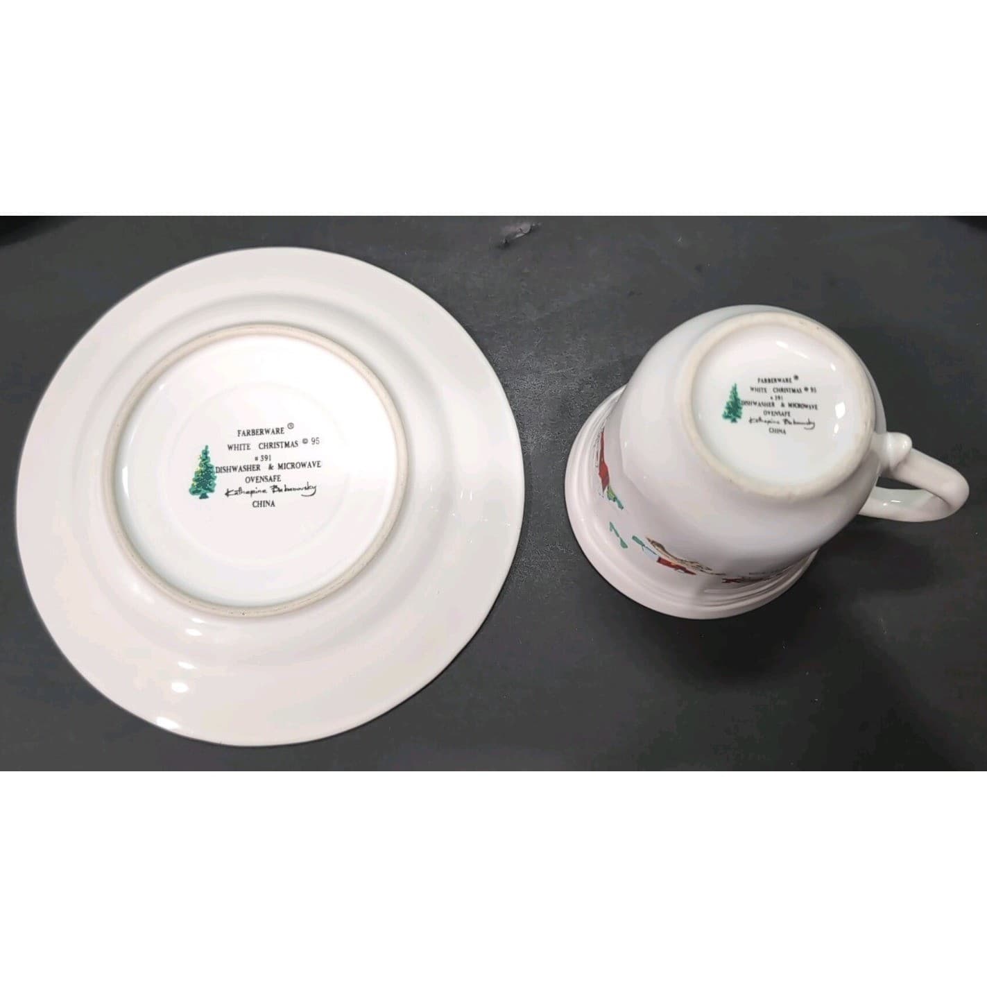 Farberware Babanovsky White Christmas Tea Cup & Saucers, 16 Piece Vintage Set - Thumbnail 9