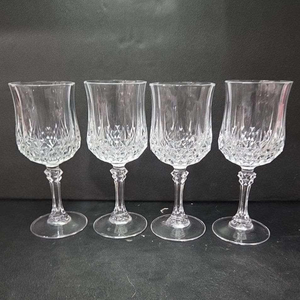 Cristal d'Arques Durand Longchamp Wine Glasses, Set of 4, Vtg Crystal Stemware - Thumbnail 8