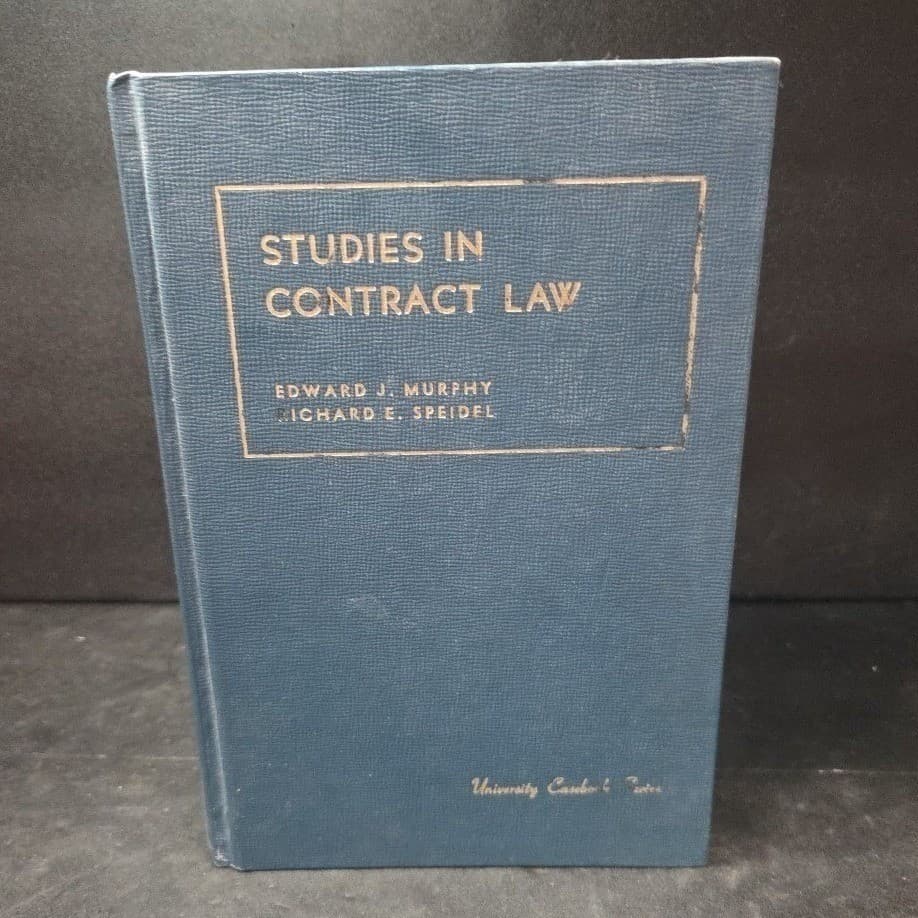 Studies in Contract Law 2nd Ed Murphy Speidel 1977 University Casebook Series - Thumbnail 2