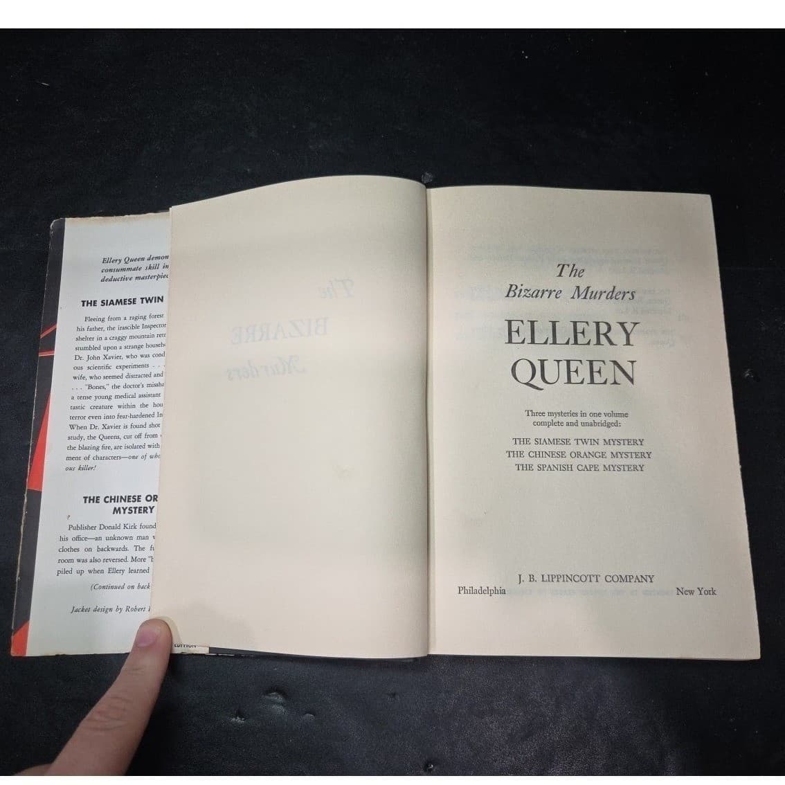 The Bizarre Murders Ellery Queen Omnibus Hardcover Book Club Edition Vintage - Thumbnail 4