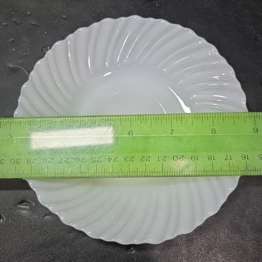 Termocrisa Milk Glass Bread Plates, Translucent Swirl Plates, Vintage Set of 2 - Thumbnail 2
