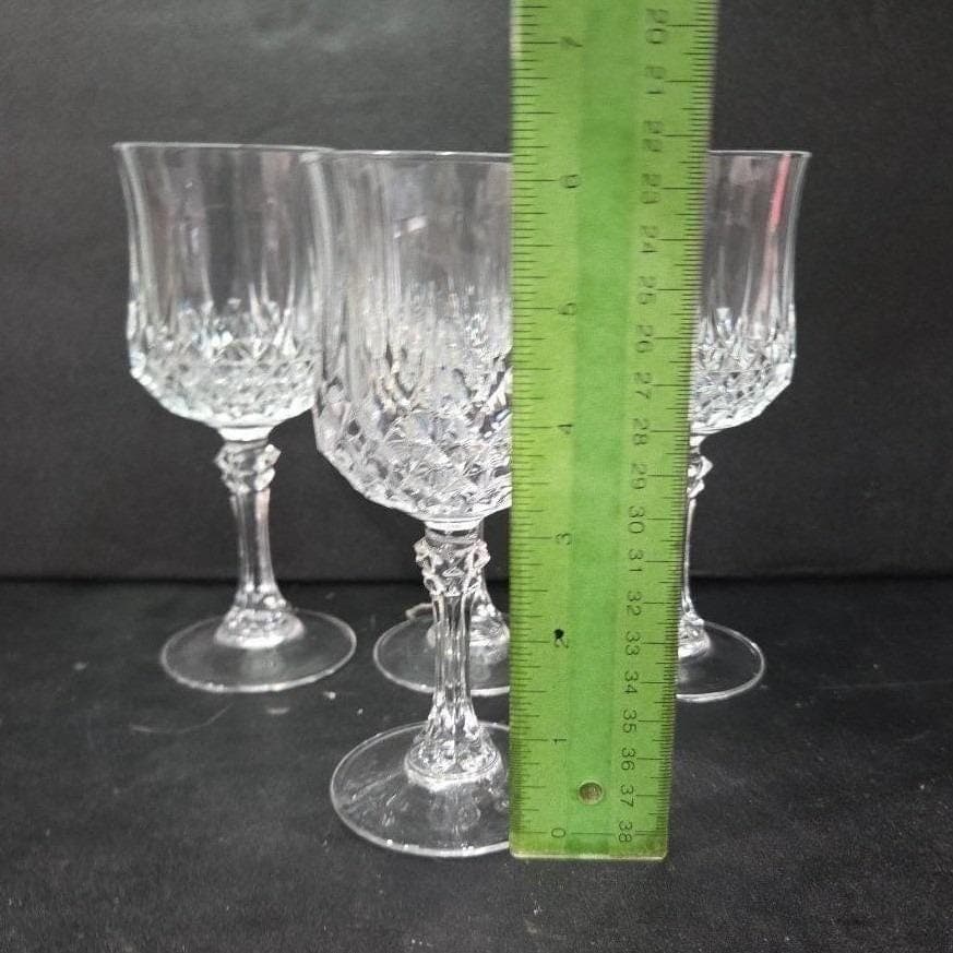 Cristal d'Arques Durand Longchamp Wine Glasses, Set of 4, Vtg Crystal Stemware - Thumbnail 2