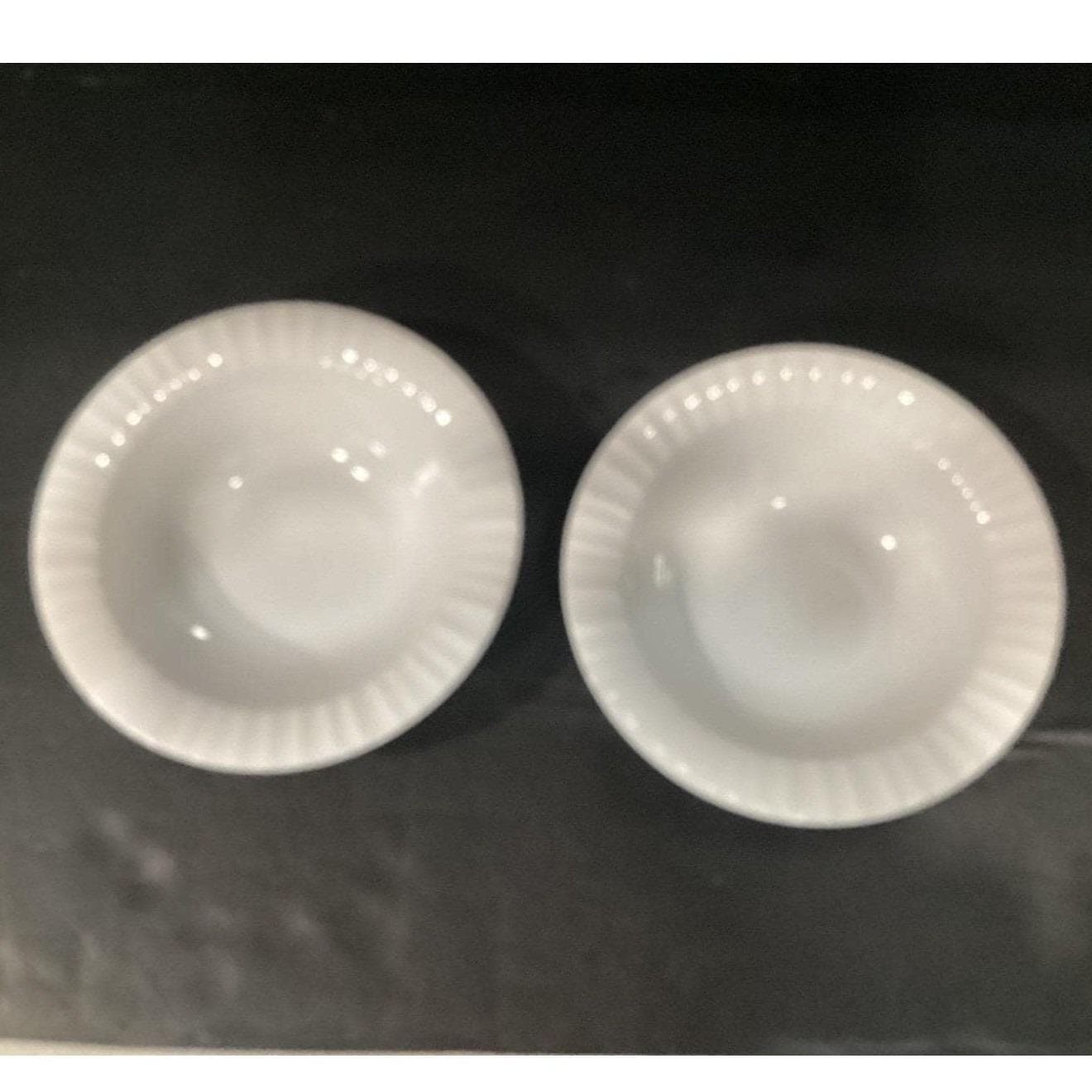 CorningWare French White Cereal Bowls, Set of 2, Vintage Ribbed Rim Dinnerware - Thumbnail 6