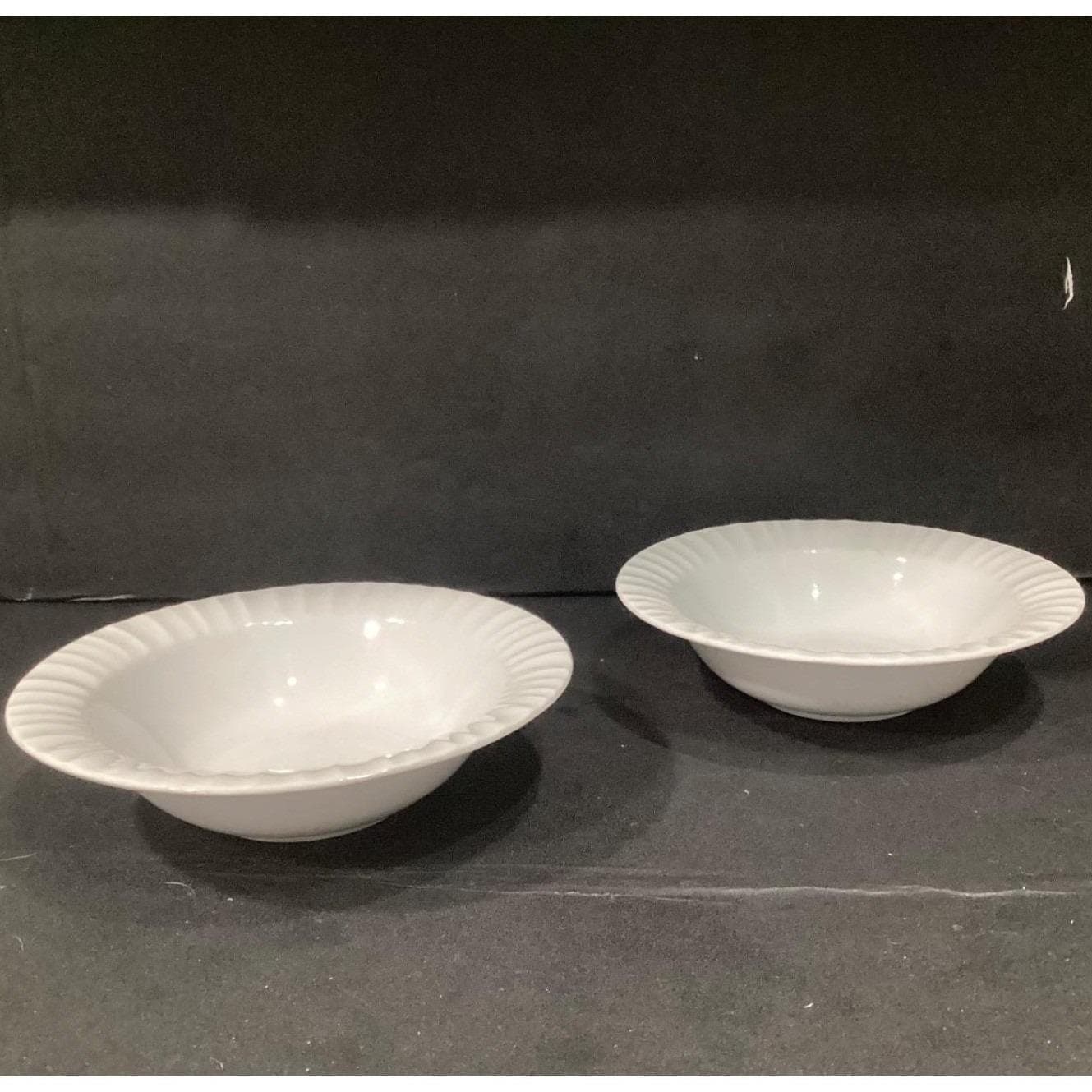CorningWare French White Cereal Bowls, Set of 2, Vintage Ribbed Rim Dinnerware - Thumbnail 8
